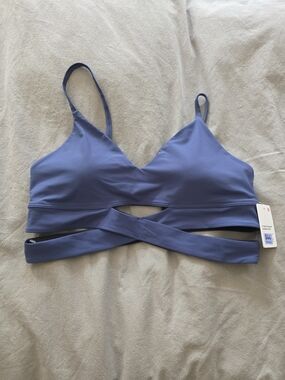 lululemon Gatsby Blue Crisscross Bra Size 10